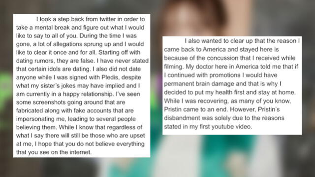 Kyla, ex integrante de Pristin, se defiende en Twitter