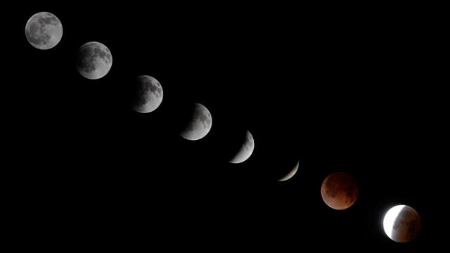 Eclipse de Luna en El Salvador en el año 2014. Foto: EFE.