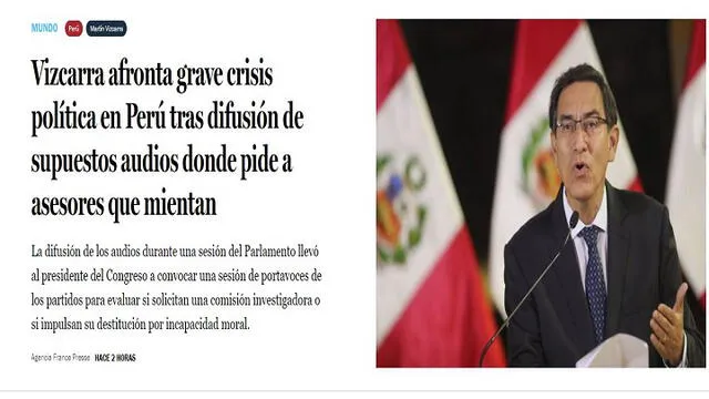 Información difundida por el portal la Tercera de Chile. Foto: captura web.