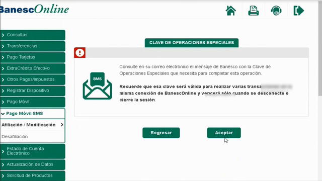 ¿Cómo hacer un Pago Móvil por SMS en el Banesco de Venezuela?