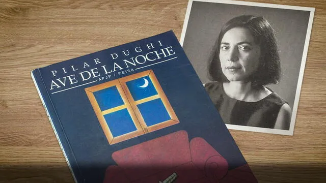 Pilar Dughi y su libro de cuentos Ave de la noche (Peisa). Foto: captura YouTube / Caslit