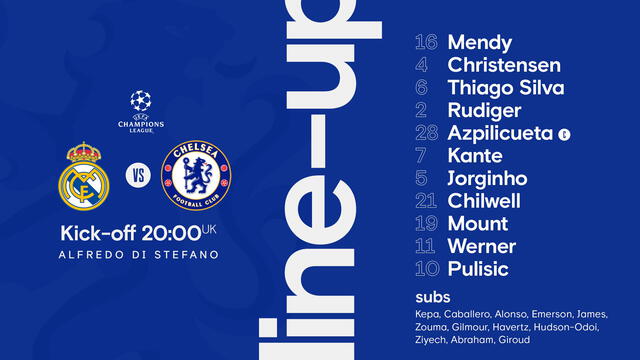 Alineación oficial del Chelsea.