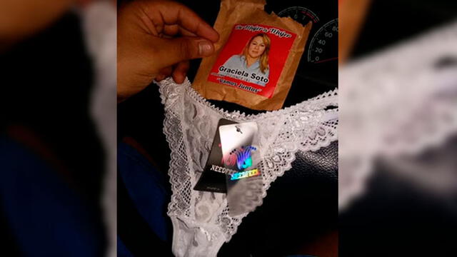 Polémica en redes por candidata que regala prendas íntimas femeninas a cambio de votos