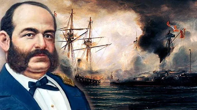 El almirante Miguel Grau cayó en batalla durante el combate de Angamos.