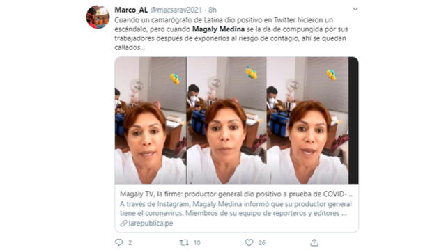 La conductora de televisión fue tildada de "irresponsable" por seguir al aire y exponer a sus reporteros al contagio del virus.