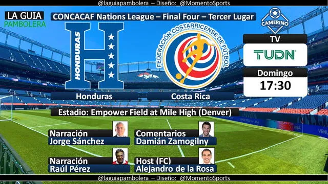 Honduras vs Costa Rica vía TUDN. Foto: La Guía Pambolera/Twitter