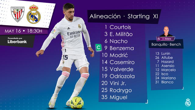 Equipo titular de los merengues. Foto: Real Madrid/Twitter
