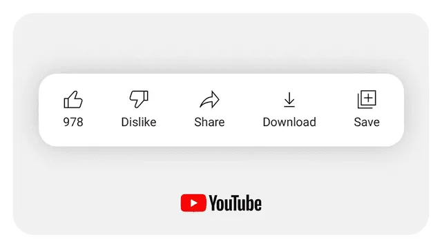 Nuevo diseño potencial del botón 'no me gusta'. Foto: YouTube