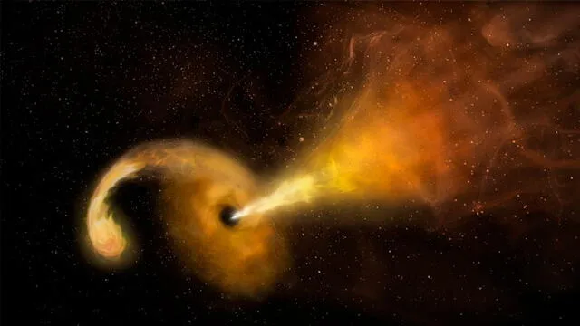El agujero negro del centro de la galaxia Fireworks pudo haber causados aquellos estallidos. Imagen referencial: NRAO.