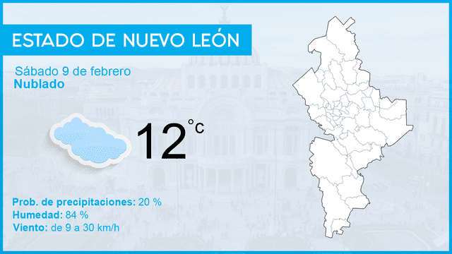 Clima en México: Conoce el pronóstico del tiempo para hoy sábado 9 de febrero de 2019