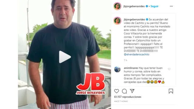 Hombre detenido con su perro en cuarentena responde a Jorge Benavides al saber de parodia