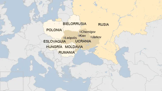 Ubicación geográfica de Leópolis. Foto: BBC.