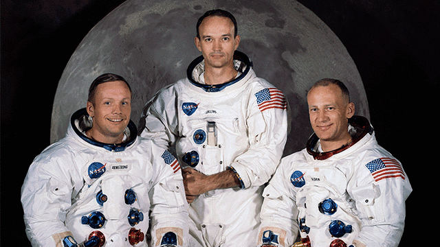 Neil Armstrong, Edwin ‘Buzz’ Aldrin y Michael Collins lideraron la misión Apolo 11 a la Luna. Foto: AFP