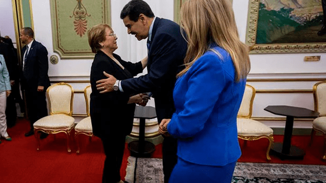 Nicolás Maduro se reunió con la Alta Comisionada de la ONU, Michelle Bachelet. Foto: AFP