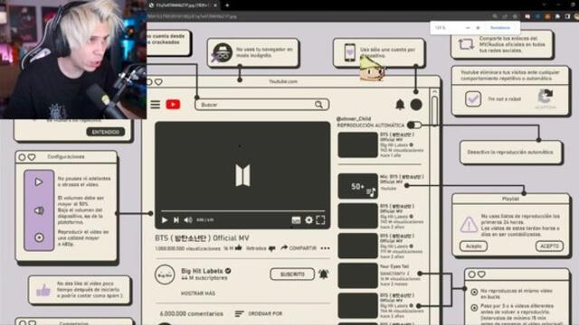 BTS El Rubius stream guía YouTube ARMY Twitch