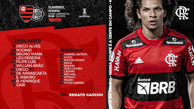 Formación inicial del Mengao. Foto: Flamengo