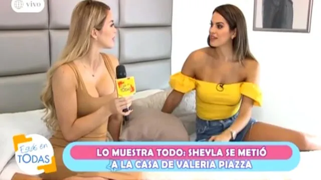 Sheyla Rojas y Valeria Piazza tienen amena  conversación en Estás en todas