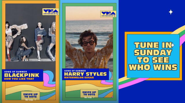 BLACKPINK y Harry Styles en los MTV VMAs. Foto: capturas Instagram