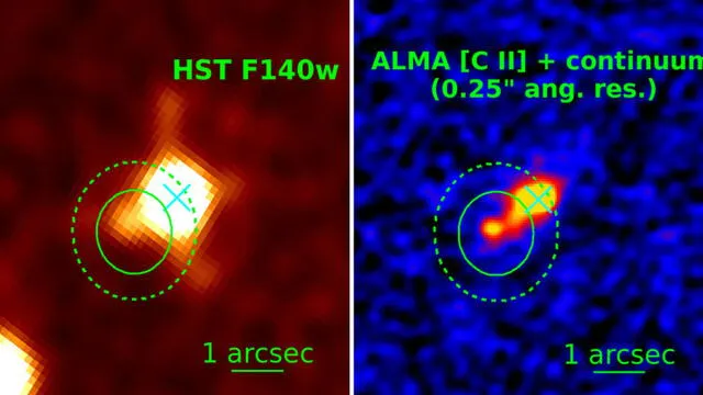mágenes de los telescopios Hubble (HST) y ALMA