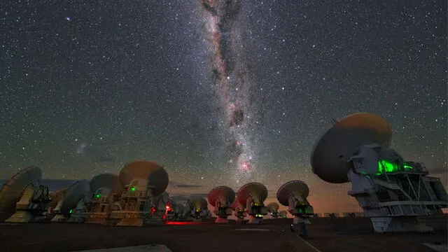 Matriz de radiotelescopios Atacama Large Millimeter Array (ALMA). Crédito: ESO.