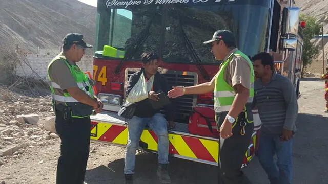 Chofer resulta herido tras despistar su trailer en carretera de Moquegua