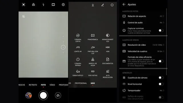 La aplicación de cámara del Huawei P40 Pro