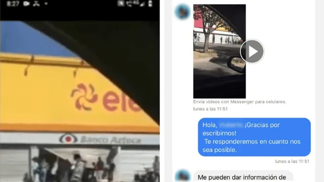 Izquierda: captura de video enviado a La República. Derecha: chat de Spondeo Media.
