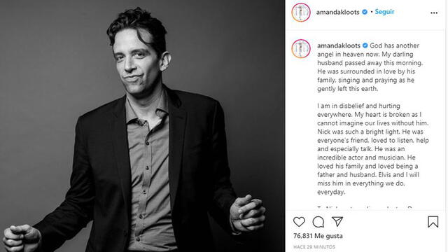 Fallece actor de Broadway tras batallar contra el coronavirus. Foto: captura Instagram Fallece actor de Broadway tras batallar contra el coronavirus. Foto: captura Instagram