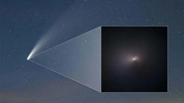 Cometa NEOWISE. Crédito: Hubble / NASA /ESA.