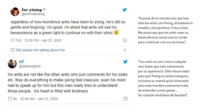 Comentarios de los seguidores de Lay. Twitter.