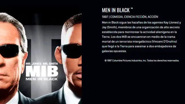 Hombres de negro se estrenó en 1997. Captura: Sony Pictures.