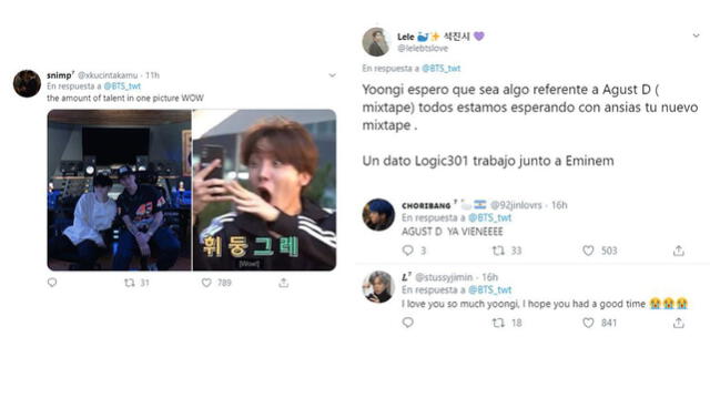Fans de BTS reaccionan a foto de Suga con Logic.