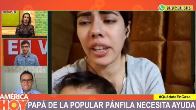 La 'Pánfila' María Victoria Santana llora por su padre en América hoy