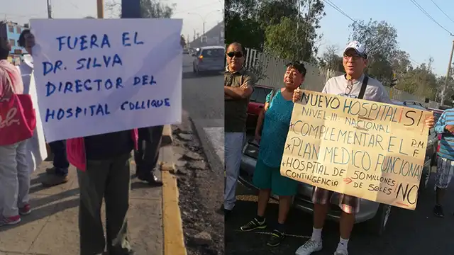 Comas: realizan plantón frente a hospital de Collique [FOTOS Y VIDEO]