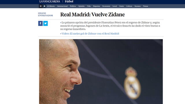 Real Madrid: así informó la prensa mundial el regreso de Zidane [FOTOS] 