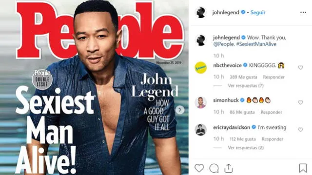 El cantante John Legend es “el hombre más sexy del mundo”, según revista People