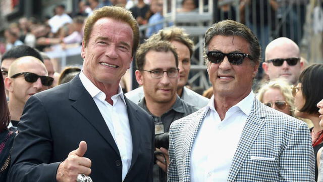Arnold Schwarzenegger y Sylvester Stallone. Foto: Getty Images.