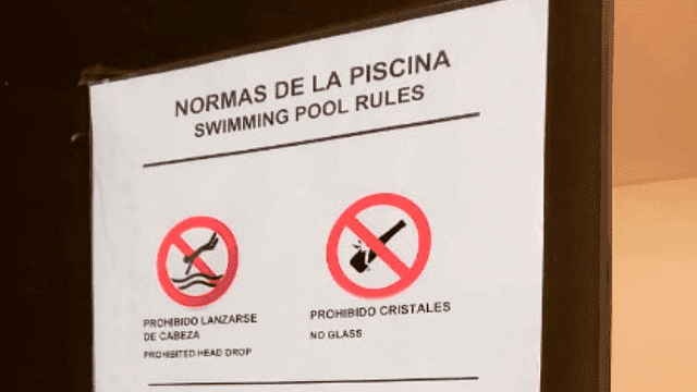 Reglamento de la piscina.