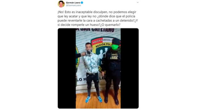 El actor criticó el accionar de la autoridad con un delincuente que estaba bajo arresto en una comisaría de El Agustino. Foto: captura Twitter