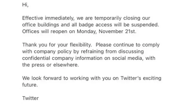 Twitter, cierre temporal