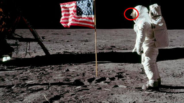 Buzz Aldrin saluda a la bandera de Estados Unidos. Foto: NASA // National Geographic