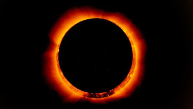 Eclipse solar anular, el "anillo de fuego". Crédito: NASA/Hinode/XRT.