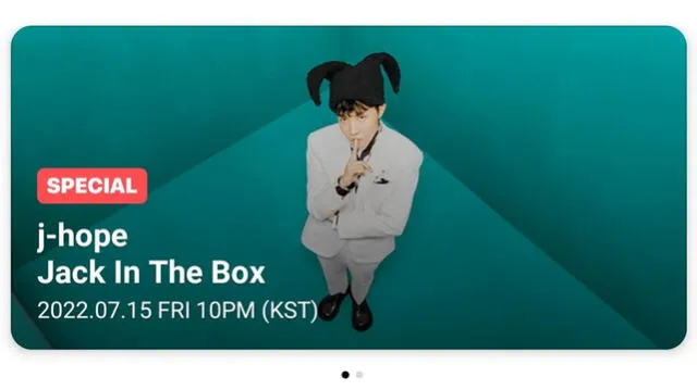 Transmisión especial por el estreno de "Jack in the box" de J-Hope
