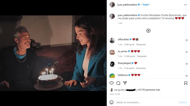 Juan Pablo Medina reaparece en redes sociales para dedicar mensaje a su novia, Foto: Juan Pablo Medina/Instagram