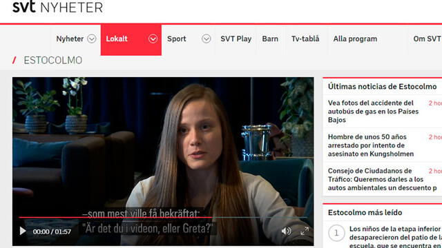 Emmy Slinge fue entrevistada con motivo de haber sido 'confundida' con Greta Thunberg.