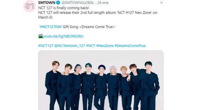 SM Entertainment confirmó el comeback de NCT 127 en Twitter
