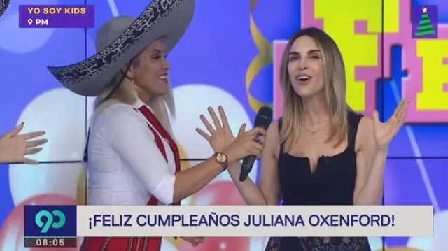 Juliana Oxenford recibe sorpresa de cumpleaños en vivo