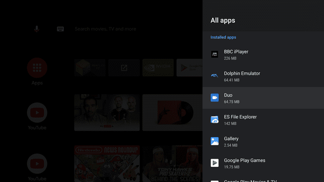 Puedes acceder a Google Duo desde el menú de Configuración de tu TV. | Foto: Android Police
