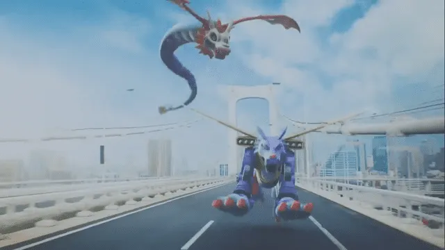 El video muestra, en todo momento, interacción entre las criaturas de Digimon y el mundo real.