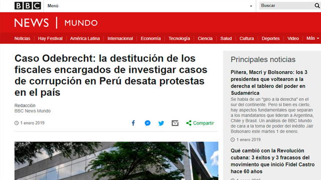 Así informaron medios internacionales remoción de fiscales Domingo Pérez y Rafael Vela